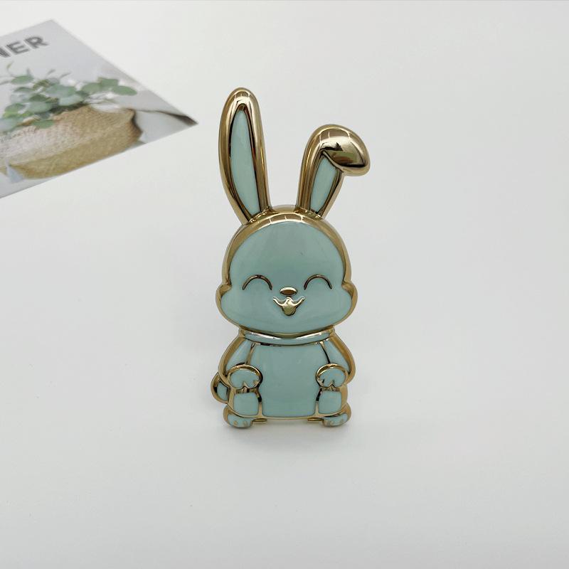 Cute Rabbit Phone Grip Stand Foldable Adjustable Universal Compatibility Cartoon Bunny Design Secure Grip for Smartphones and Tablets