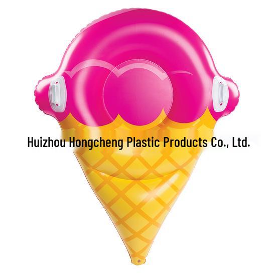 Inflatable Thickened Bear-Shaped Snow Tube with Handle for Adults