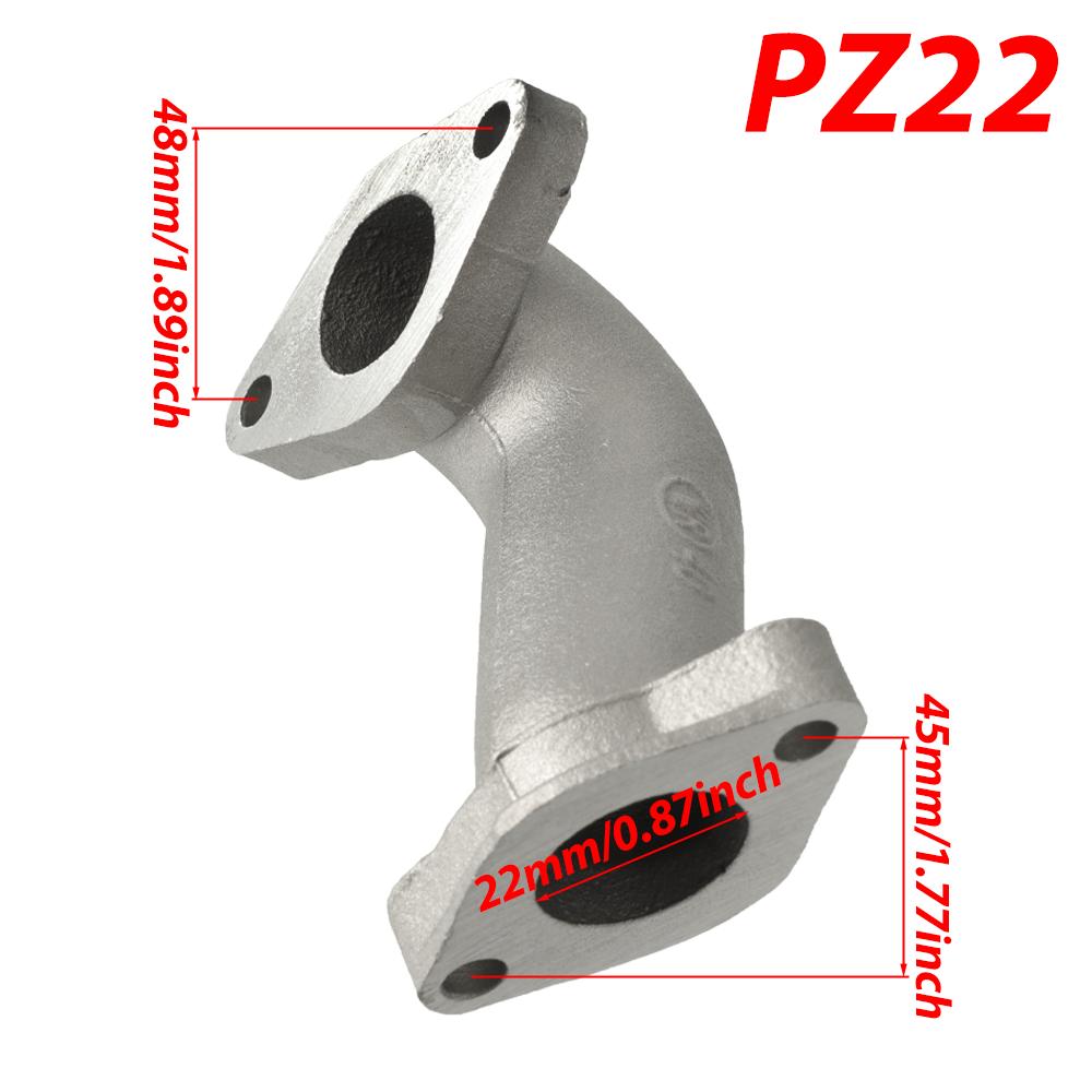 Motorcycle PZ19 PZ22 Intake Pipe Manifold with Gasket Screw Kit for 50cc 70cc 90cc 110cc 125cc Engine Pit Dirt Bike ATV Quad