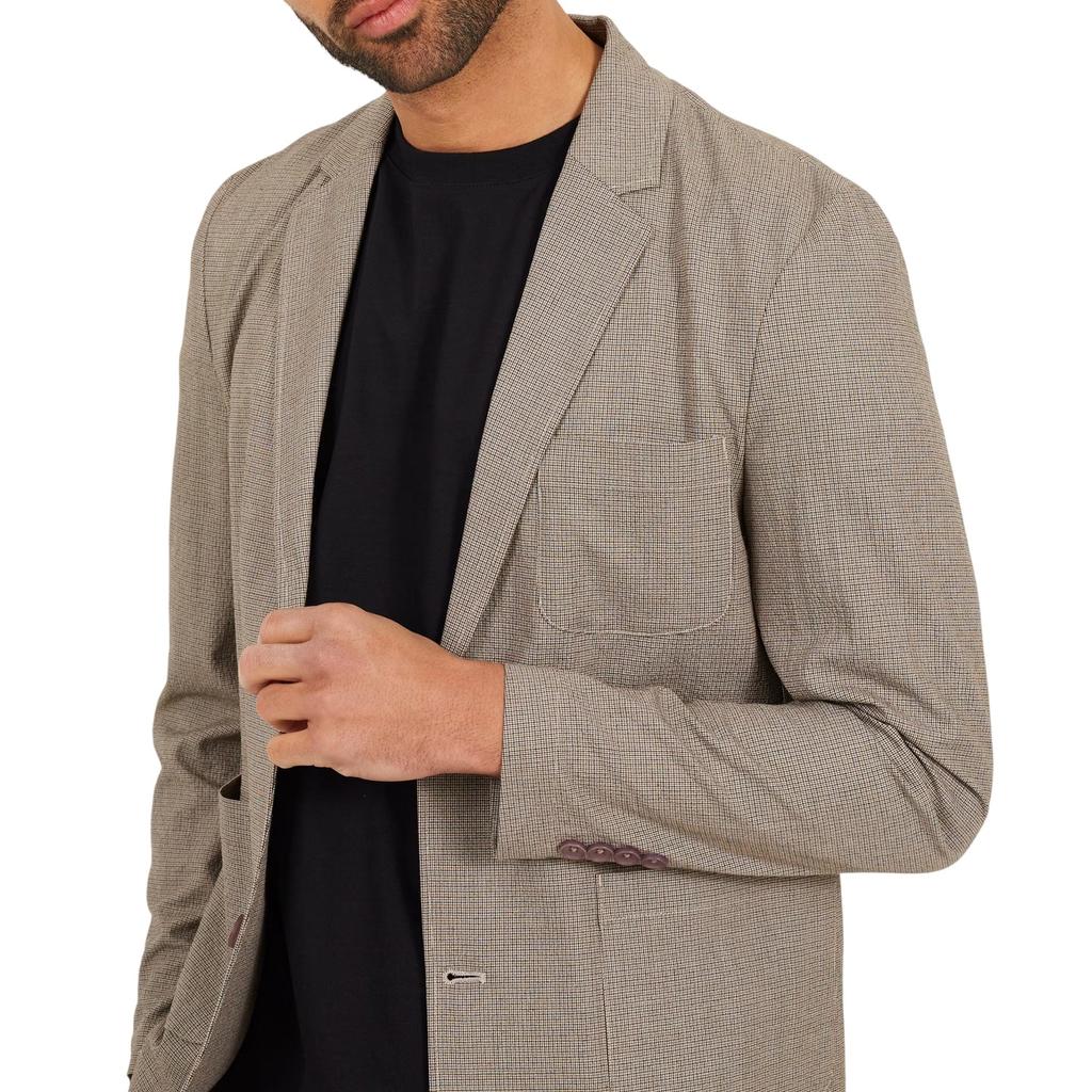 BRAVE SOUL Mens Checked Button Blazer