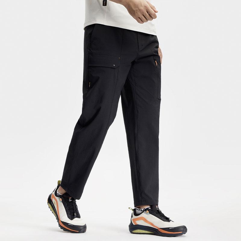 FILA Solid Color Sports Woven Casual Pants Men bottoms Deep-Black A11M417803F-BK