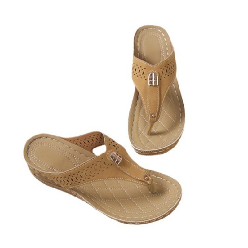 Platform slippers spring and summer new slope heel toe rhinestone hollow fish mouth beach shoes simple women's shoes