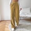 2025 Herbst Damen High Waist Lässige Cordhose - Locker, Einfarbig, Gerades Bein