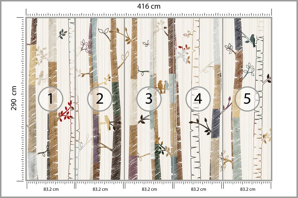 Photomural Forest Structural Vinyl 416x290