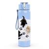 1PC Pet Dog Paw Black White Silhouette Print 750ml Color Plastic Sports Water Bottle Leakproof Flip Straw Lid Suitable for Sports Office Home Use