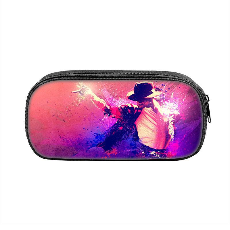 Michael Jackson Zippered Pencil Case: Student Stationery Bag