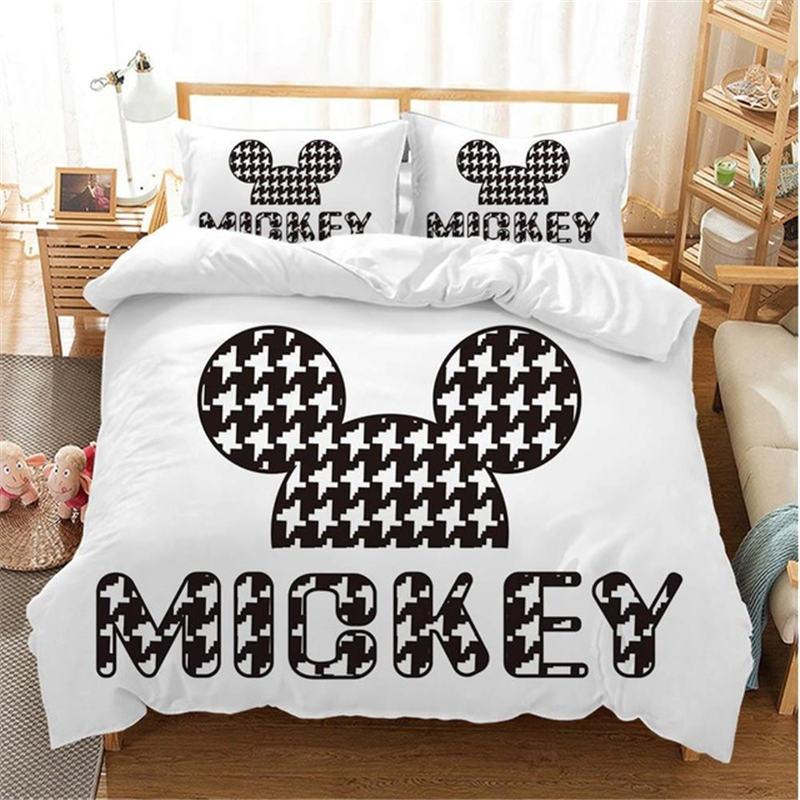 

Christmas Mickey Minnie Mouse Bedding Set Cartoon For Children Boys Girl Adult Duvet Cover Christmas Birthday Gift AU Queen(210*210cm)3pcs