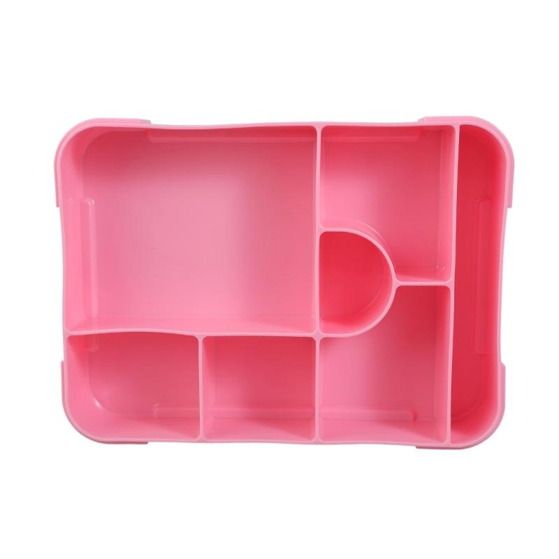 Stackable Plastic Lunch Box with Multiple Compartments Microwave Safe Bentos Container for Students Children School Meal Preparation