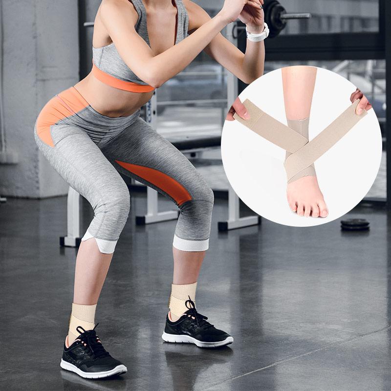 Ultra-thin Breathable Nylon Spandex Ankle Support Brace Compression Wrap Bandage Adjustable Hook Loop Closure Stabilizing