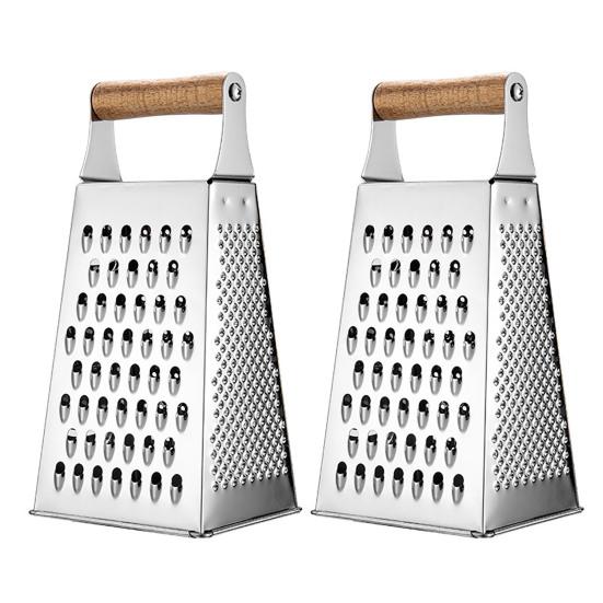 Grönsaksskärare Multifunktionell 4-sidiga blad Vertikalt Trähandtag Vassa Arbetsbesparande