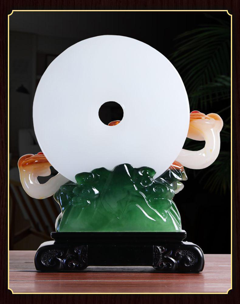 Ping An Kou Jade Stone Ornament for Wealth and New Home - Office and Living Room Decor