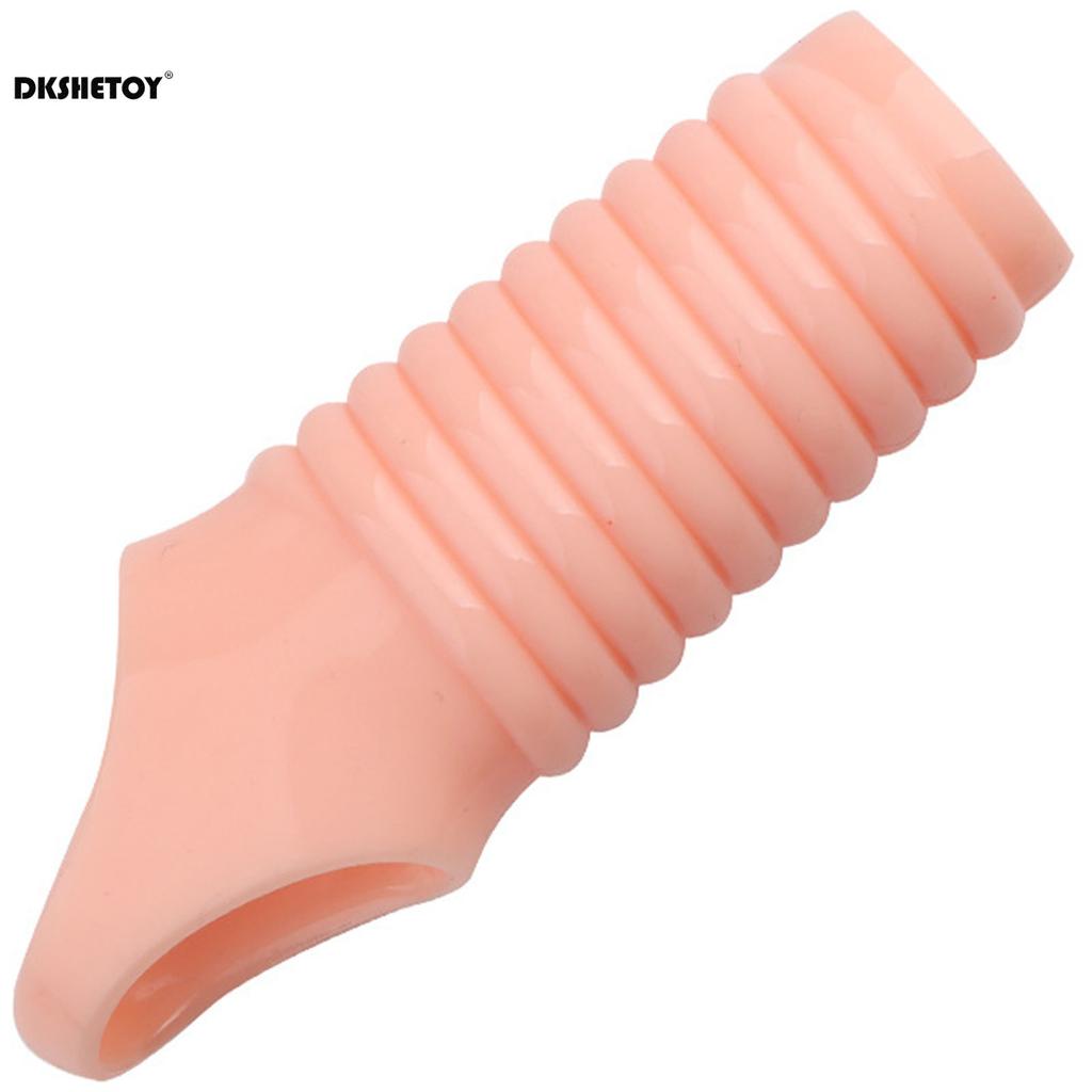 Reusable Penis Sleeve Glans Enlarger Extender Delay Ejaculation Cock Ring Sex Toys for Men Couples Pleasure