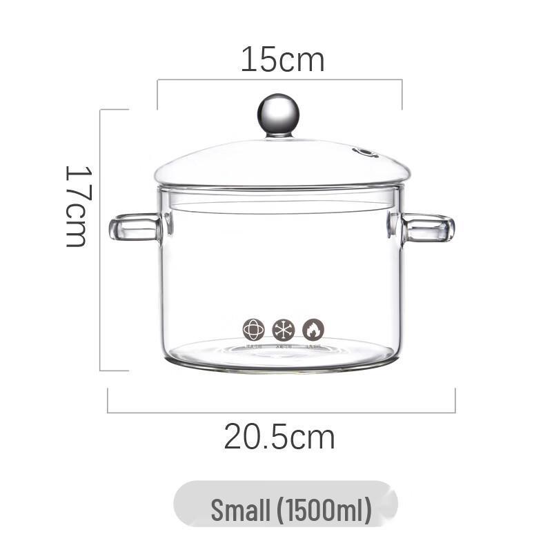 ZISIZ Large Capacity Borosilicate Glass Salad Bowl & Stew Pot with Lid