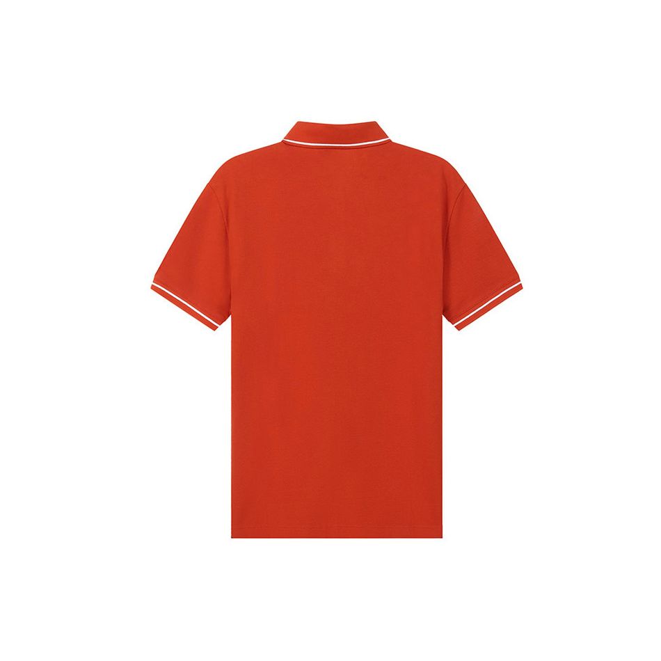 Armani Exchange Solid Color Letter Logo Embroidered Short Sleeve Polo Shirt Men Tops Brick-Red 8NZFPA-Z8M5Z-1498