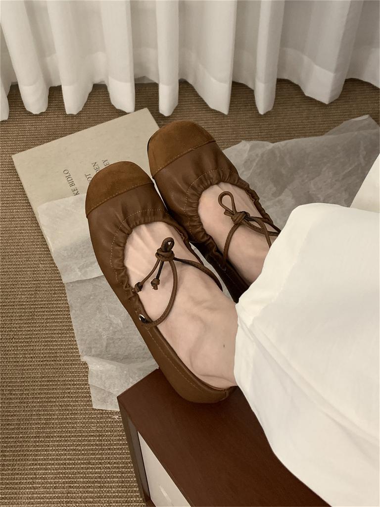 Fashion IPPEUM Mary Janes Shoes For Women PU Leather 2025 New Fashion Ballet Flats Soft Flat Ballerina Shoes