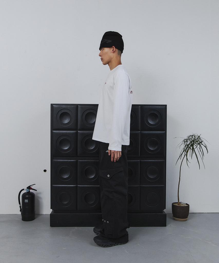 Tansanmageunesyum Cotton Wide Cross Cargo Pants (Black)