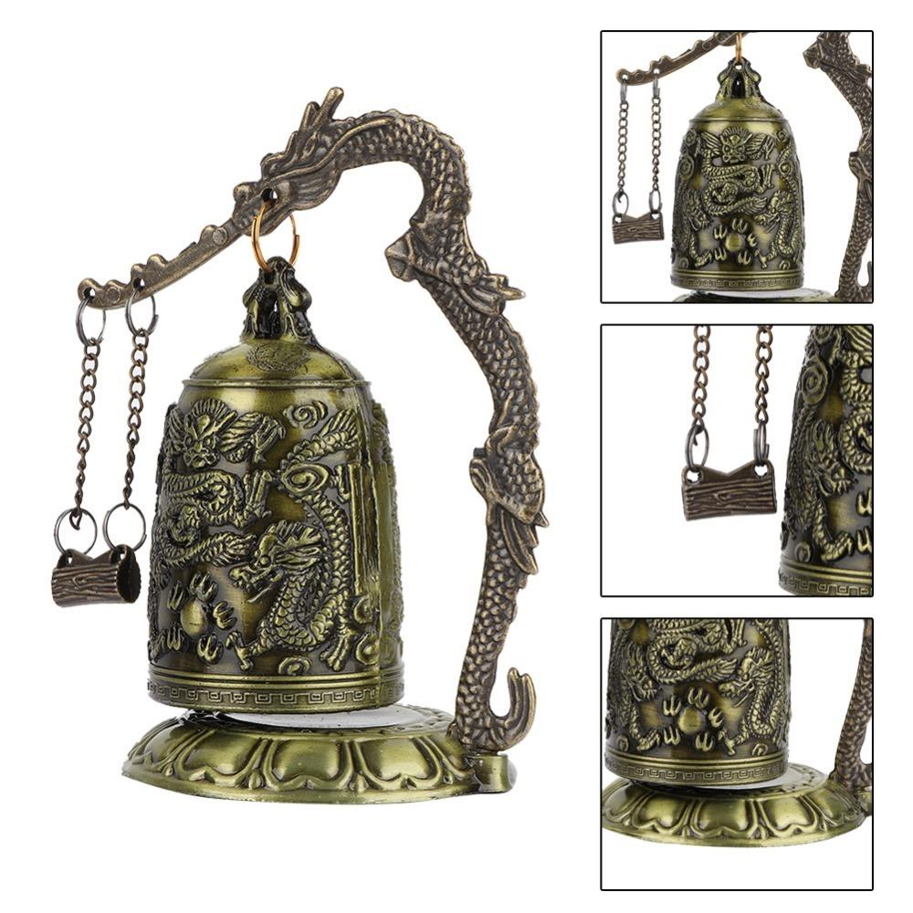 Bronze Buddhist Bell Ornament Alloy Bronze Bell Statue Feng Shui Bell Home Office Decor