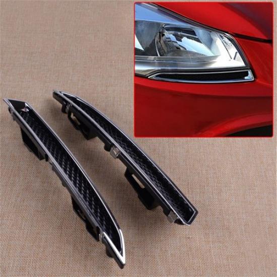 Front Headlight Bracket Molding Trim Lower Pair Fit For Ford Escape 2013-2016