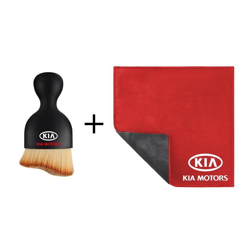 Car Interior Cleaning Soft Brush With Car Wash Towel Microfiber Cleaning Rag Cloth For KIA Rio Ceed Sportage Cerato Soul Sorento zpjm80