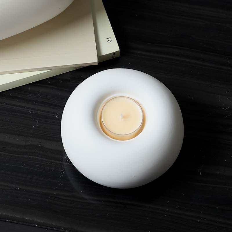 Ceramic Candle Holder Round Stick Candlestick Scented Candle Stand Matching Cup Candle Stick Holder Home Decoration Accessories