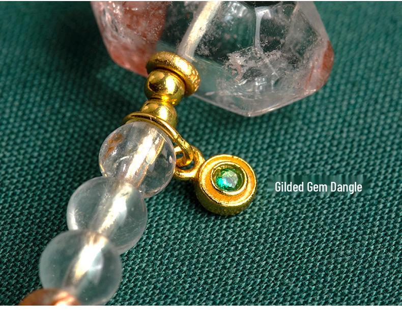 Hand-Woven White Crystal Pendant Necklace Lanyard for Sweaters