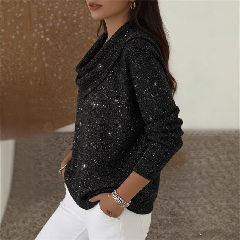 New Autumn/winter Women's Pure-color Long-sleeved Tops and Sweaters