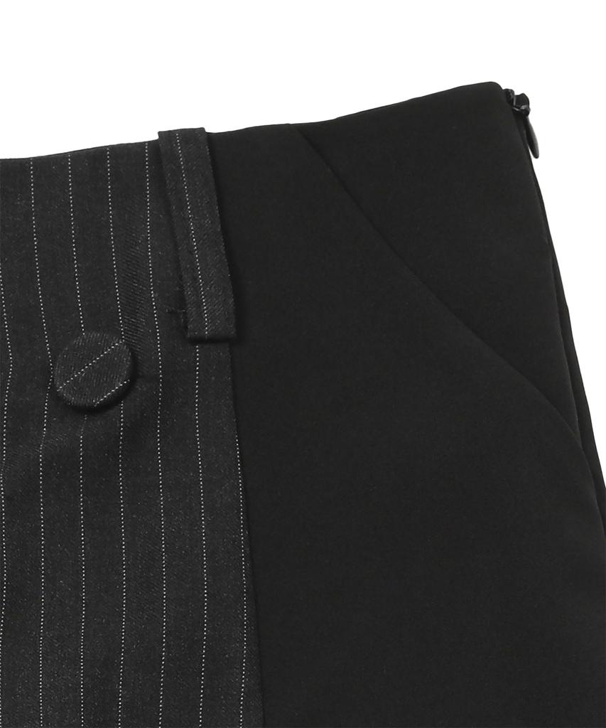 Catharsis Mini Skirt Pants Black Pinstripe One Size