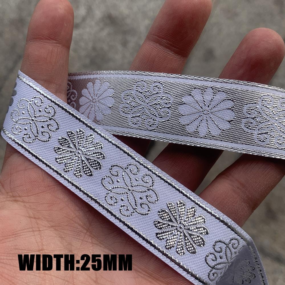 7 METER 25MM~40MM Gold Silver Vintage Ethnic Embroidery Lace Ribbon Boho Trim DIY Clothes Bag Accessories Embroidered Fabric