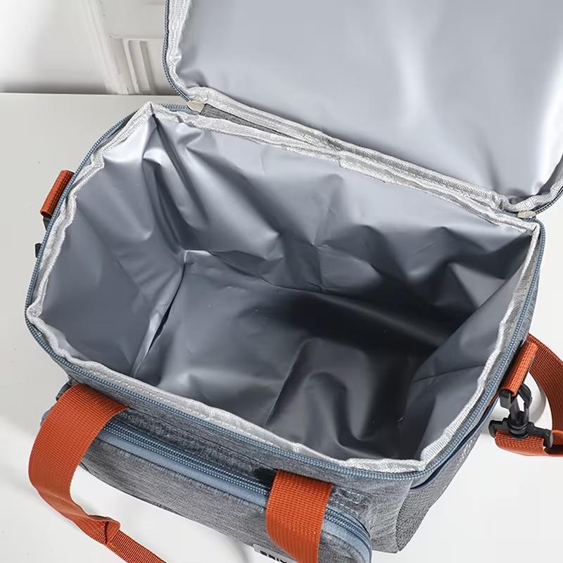 1 Stuks Geïsoleerde Lunchtas, Grote Capaciteit Dubbellaagse Geïsoleerde Tote Bag, Geschikt Voor Picknicks, School En Werk.