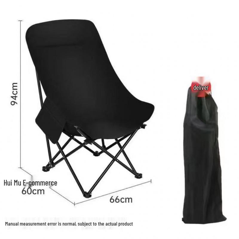 Tragbarer Falt-Mondstuhl mit hoher Rückenlehne für Outdoor, Camping, Picknicks, Strand und Angeln