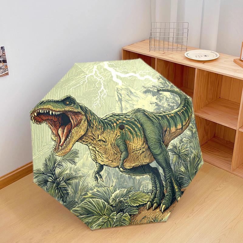 1 PC Automatic Folding Umbrella - Dinosaur Pattern, Portable & Foldable Design with 8 Ribs, Christmas Birthday Gifts