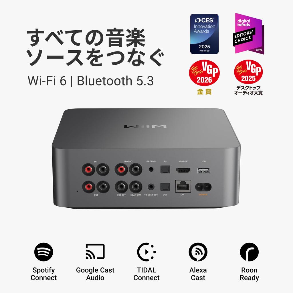 WiiM Ultra Music Streamer Digital Preamp Google Cast and Alexa Stream Amazon and More HDMI Phono Input Headphone Output Space Gray [Direct Import] &