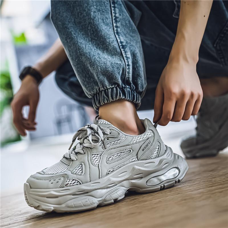 

Кроссовки на платформе, мужская дышащая повседневная обувь для мужчин, летняя спортивная обувь, мужская обувь в уличном стиле, мужская обувь 44 серый