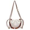 Early spring contrasting color bucket bag design sense portable bundle cloud bag lazy wind shoulder messenger bag