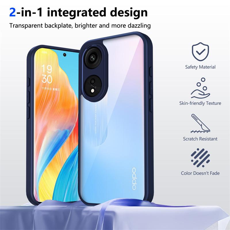 Oppo Reno8 T 5G CPH2505 Case Shockproof Silicone TPU Bumper Clear Back Hard Cover Matte Phone Case for Oppo Reno 8T 5G CPH2505