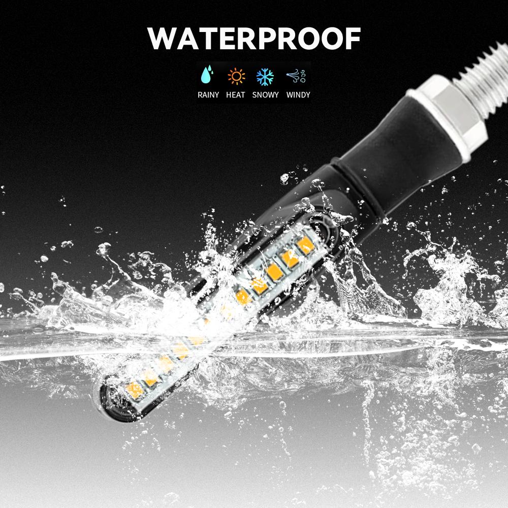 Moto Led Flowing Water Blinker Bendable Flashing Signals Lamp Universal Motorcycle Turn Signal Light Built Relay 12V Flasher