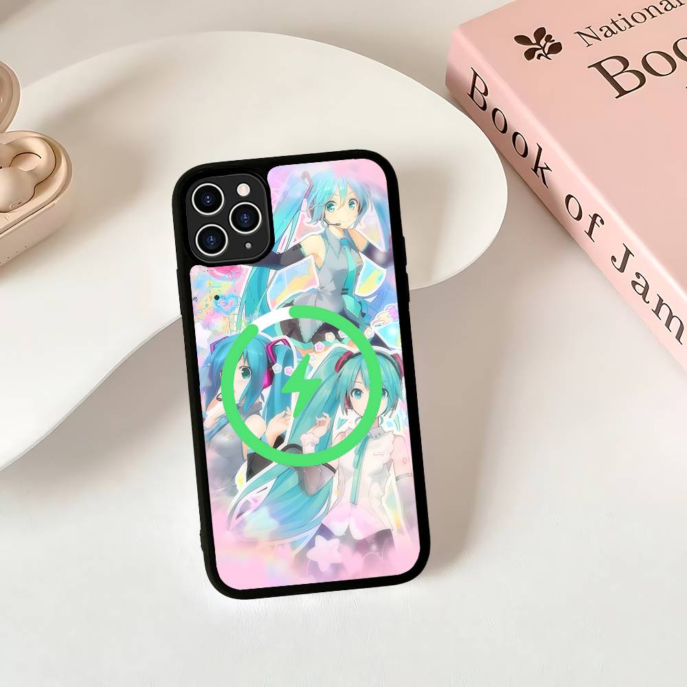 Kawaii H-Hatsune Miku Magnetic Wireless Phone Case For IPhone 17 16 15 14 Plus 13 12 11 Pro Max
