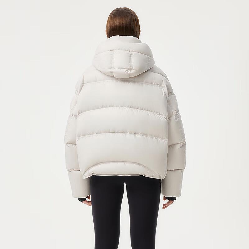 Tamboer Women's Short Puffer Down Jacket with Detachable Scarf