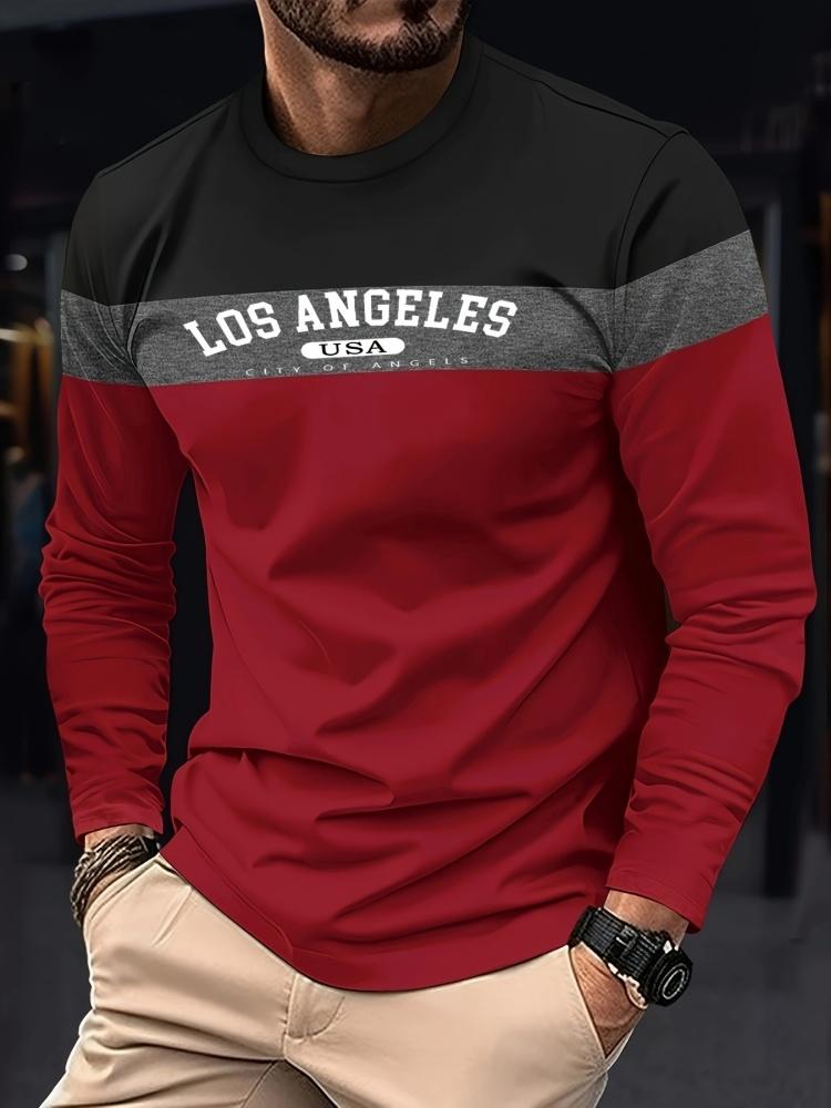 2025 Neuer Herbst Herren Rundhals Lässig Streetwear Locker und Modisch Sportbekleidung Mit Buchstabenmuster Kreatives Langarm-T-Shirt