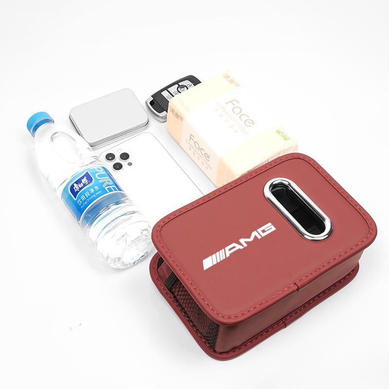 Multi Functional Car Door Panel Storage Box Tissue Box Storage Sticker For Mercedes Benz AMG A B C E G CLA GLA W211 W214 W205