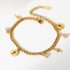 INS Personalized Fashion Lightning Rhinestone Fringed Pendant Bracelet Plated 18K Gold Stainless Steel Design Jewelry Women