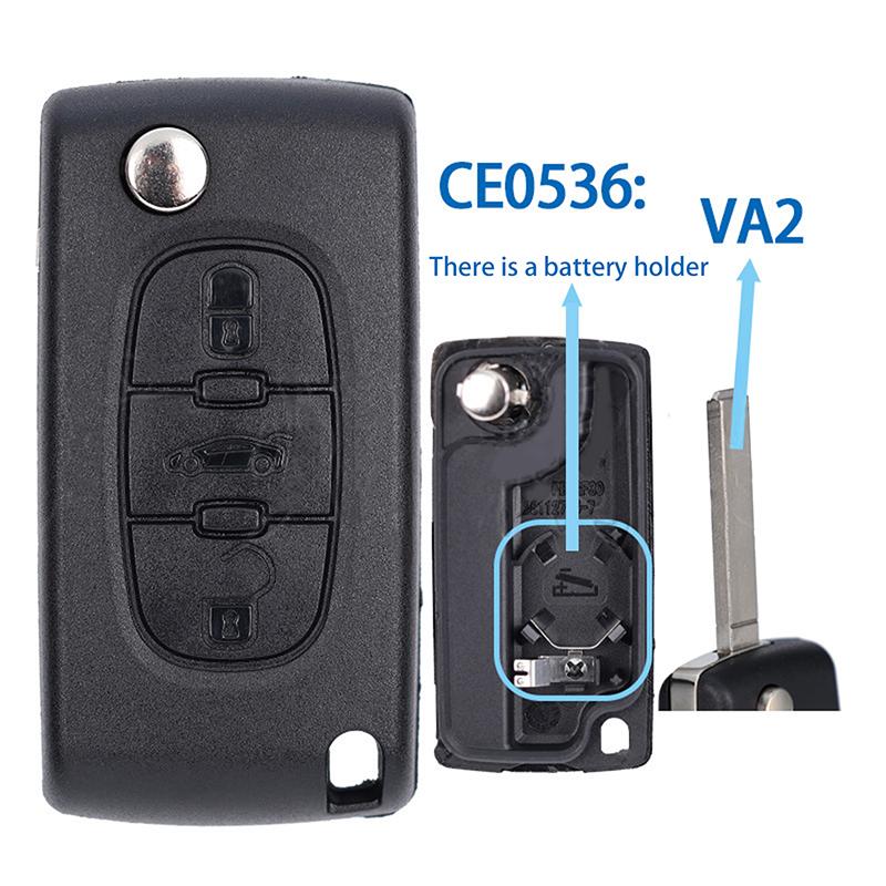 

Car Key Shell Replacement Shell For CitroëN Folding Remote Control Car Key Shell Hu83 Va2 Ce0523 Ce0536 B5