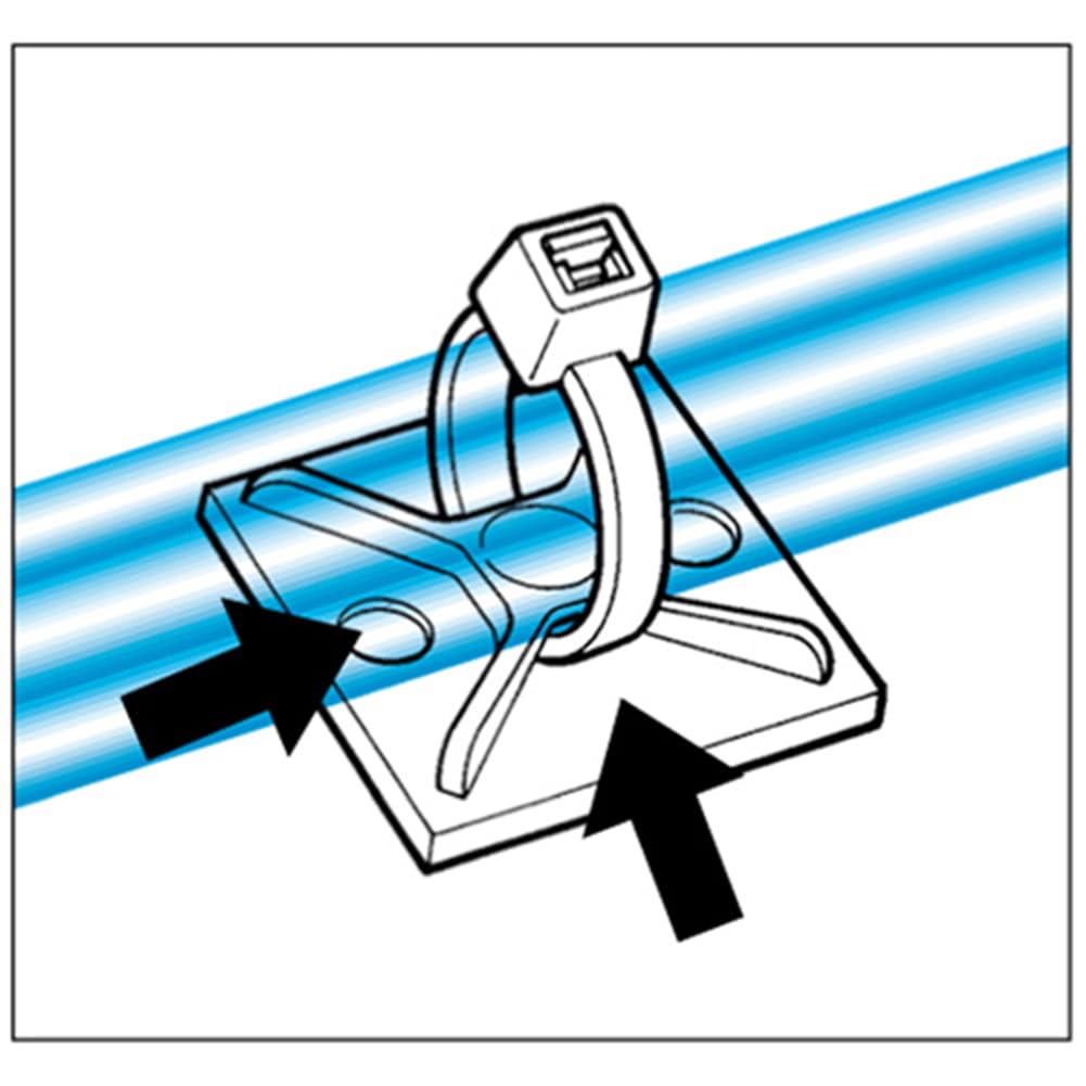 HellermannTyton Adhesive Wiring Fixture Mount Base MB4A-B, Pack of 100, StandardIndoor Grade, Black, LW: 28mm28mm