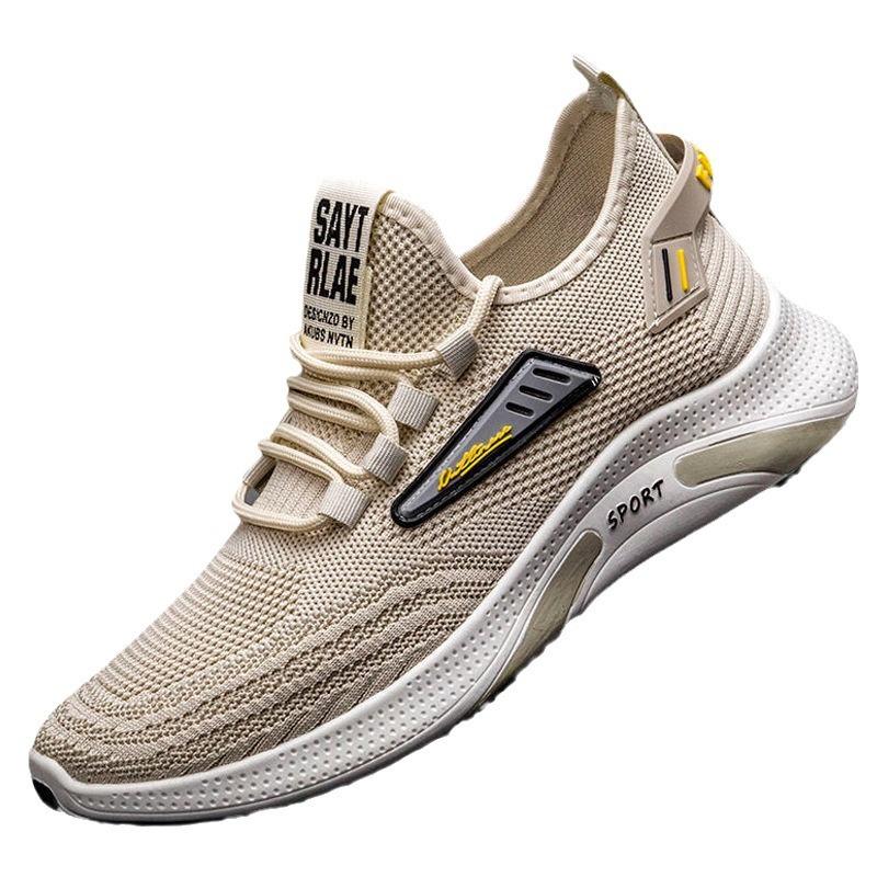 Men's Shoes Casual Shoes Sports Shoes Spring and Summer Lace-up Light Breathable Fly-woven Mesh Shoes Versatile Trendy Shoes Running Shoes