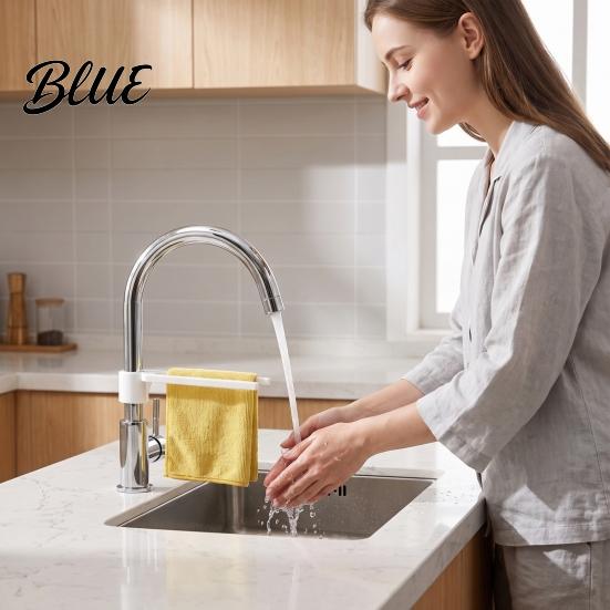 Dish Towel Holder Rod Hanger Holder Space Faucet Rag for Kitchen Saving Double Durable PLA