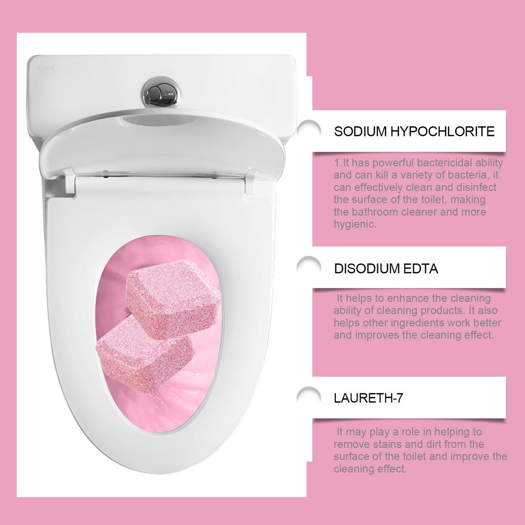 12/24PCS Toilet Cleaning Effervescent Tablets Strong Decontamination Refresh Air Fast Yellow Dirt Odor Removal Soluble Tablets