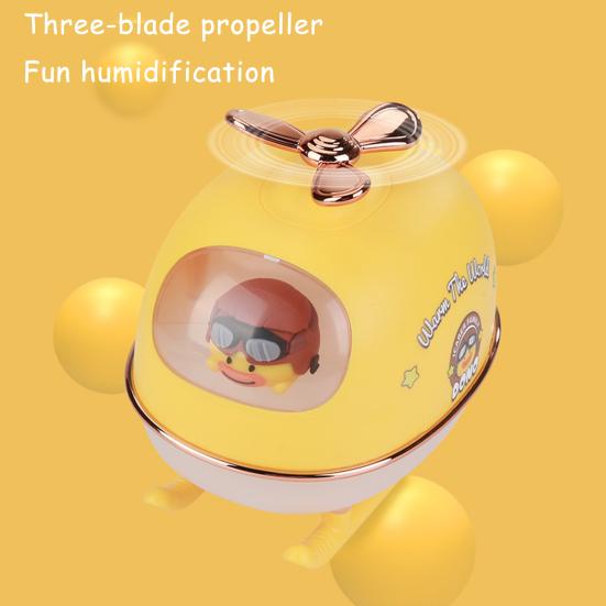 Cute Duck Pilot Airplane USB Humidifier 300ml Portable Personal Cool Mist Humidifier with Colorful Night