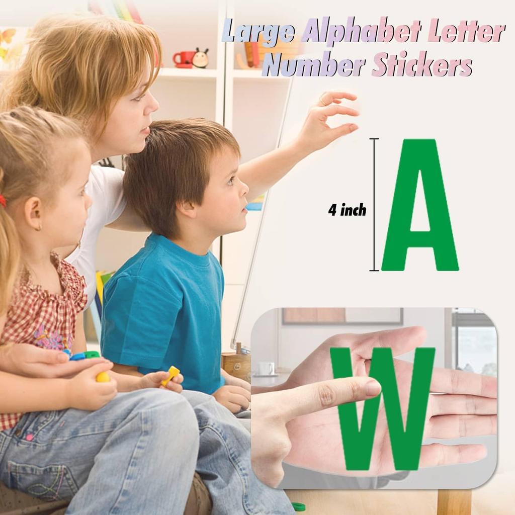 27 Sheets 310 Pieces Large Letter Stickers 4 Inch Alphabet Letter Self Adhesive Poster Letters and Numbers for Bulletin Boards Classroom