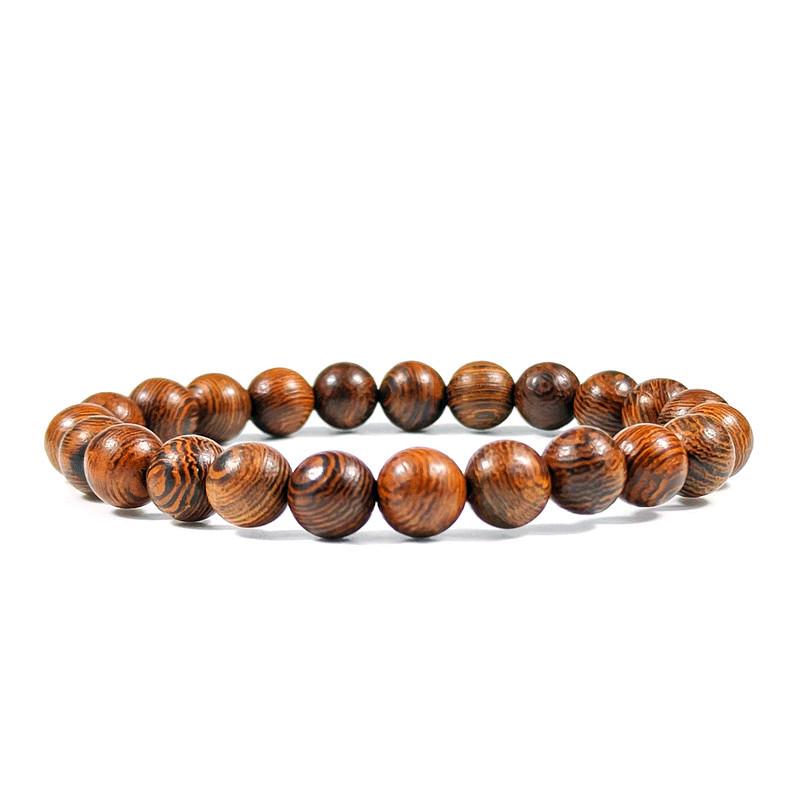 8mm Unisex Elastic Bracelet with Tiger Eye & Volcanic Stone