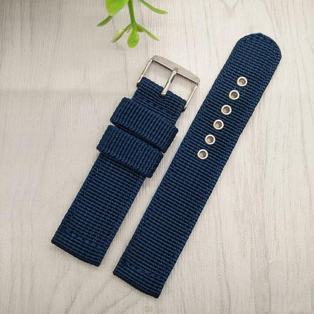 Nylon Mesh Klokkereimer Mote Svart Brun 20mm 22mm 24mm Dame Herre Sport Klokkereim Rustfritt Stål Spenne Tilbehør